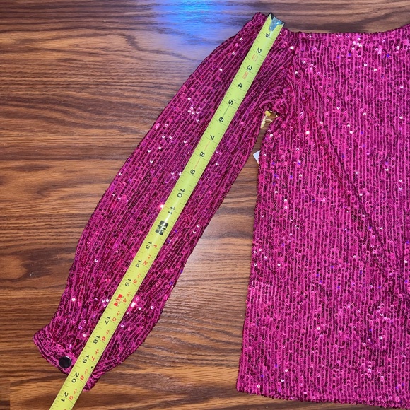 NWT CeCe™ Sequin One Shoulder Top with Big Bow - Picture 7 of 11